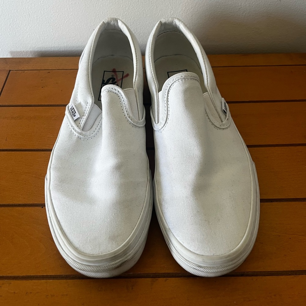 White slip-on vans